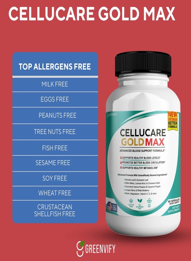 Cellucare Gold Max Pills Advanced Blood Support Formula Supplement, Blood Capsules - Maximum Strength, All Natural Formula Capsules Blood Support Reviews (1) - Image 4